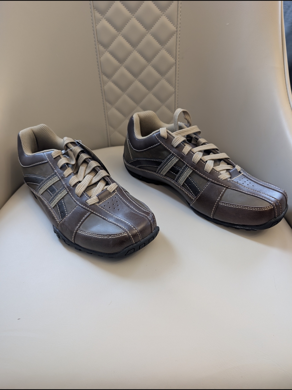 NWT Skechers Men's Sz 8.5 Brown Casual Lace-Up Sneakers - Picture 3 of 6